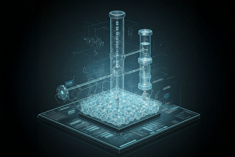 Futuristische Maschine mit leuchtenden Linien (KI-generiert)