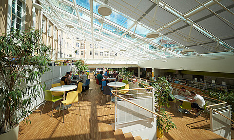 Innenansicht der Mensa.