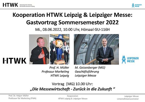 HTWK-Gastvortrag 2022: "Die Messewirtschaft - Zurück in die Zukunft" HTWK-Gastvortrag 2022: "Die Messewirtschaft - Zurück in die Zukunft"