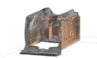 Die Villa Sette Bassi Digital 3D model of a partially preserved temple
