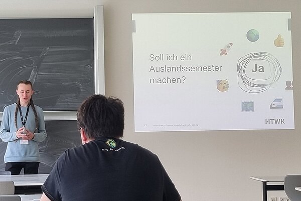 Eindruck vom Studierendenvortrag (Foto: HTWK Leipzig)