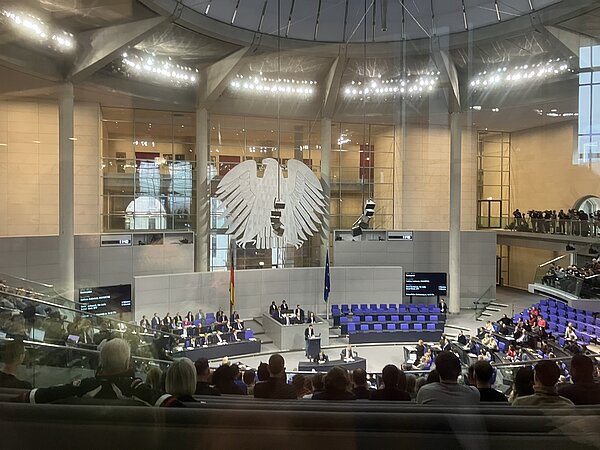 Blick in den Plenarsaal des Deutschen Bundestages 