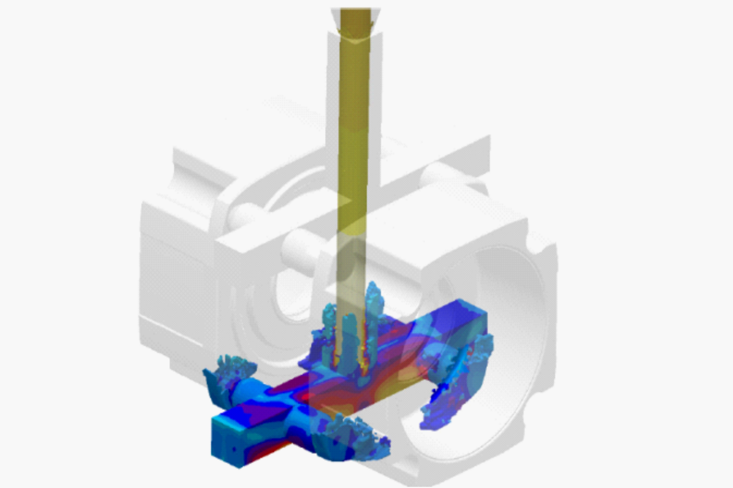  Kühlsystem-Modell mit farbigen Temperaturzonen