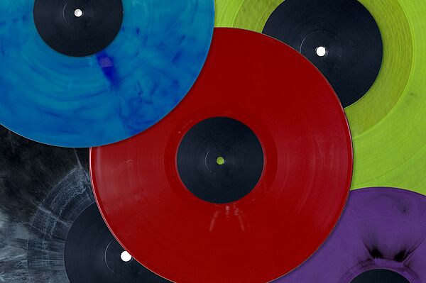 bunte Vinyl-Schallplatten