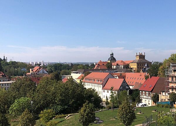 Der Blick vom Digitalisierungszentrum Zeitz (DZZ) auf die Stadt Zeitz