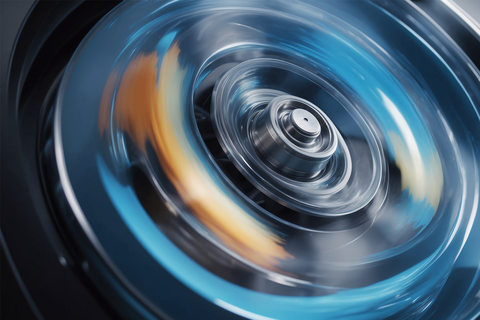 Nahaufnahme drehender Schubbodenzentrifuge