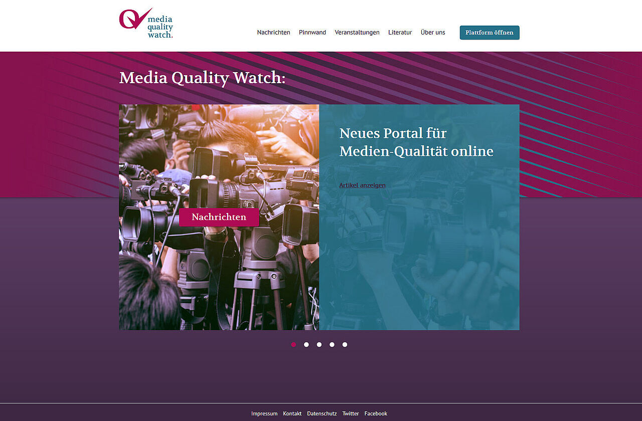 Screenshot von Media Quality Watch