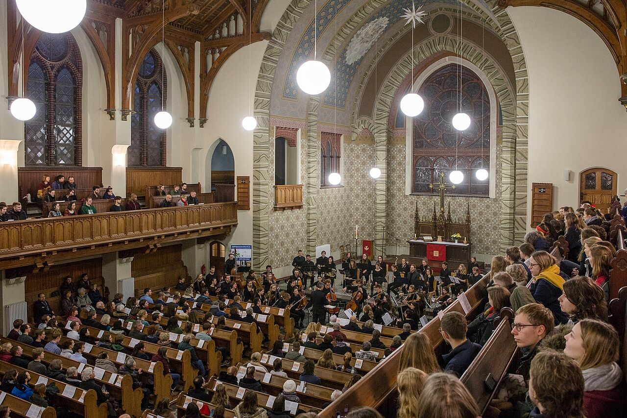 Konzert am 27. Januar 2019 in St. Lukas in Leipzig-Volkmarsdorf. (Foto: Robert Weinhold/HTWK Leipzig)