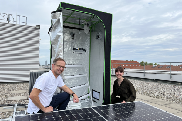 OptiPlant-Team Prof. Mathias Rudolph (links) und B.Eng. Lena Strobl (rechts) 