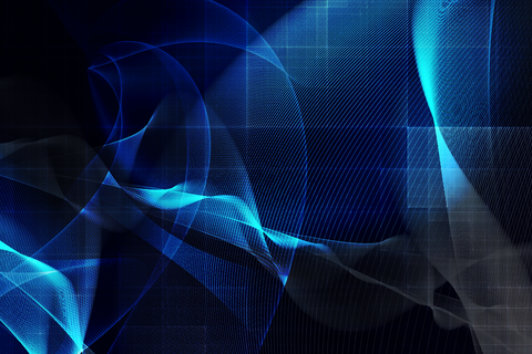Schwarzer Hintergrund mit wellenartigen blauen Linien
