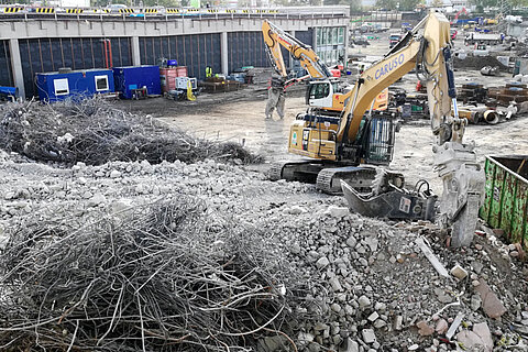 Maschinen auf einer Baustelle