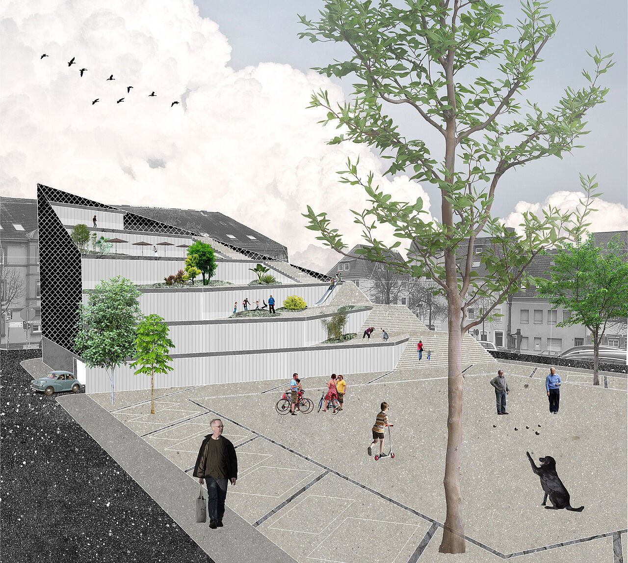 Eines von Etienne Duvals Projekten: Parkhaus-Konzept für den Weißquartierplatz in Landau/Pfalz. (Bild: Duval)