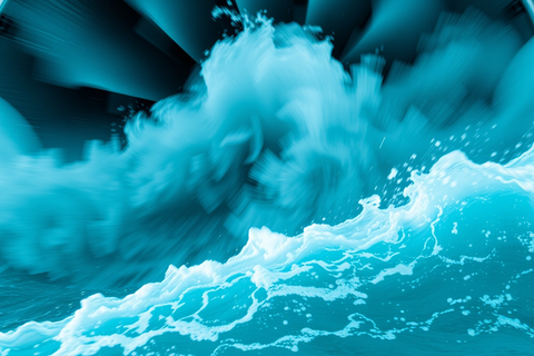 Große blaue Welle (KI-generiert)