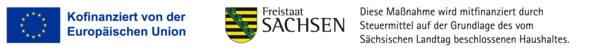 Zwei Logos: Logo Kofinanziert von der Europäischen Union und Logo Freistaat Sachsen