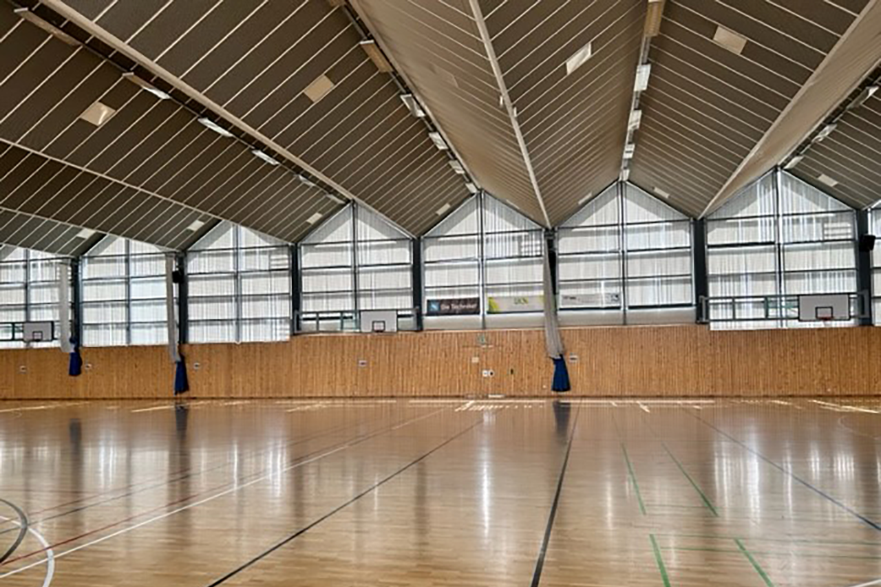 Interior view of the sports hall