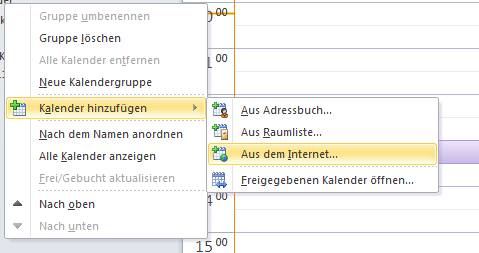 Im eigenen Kalender: Abo einrichten