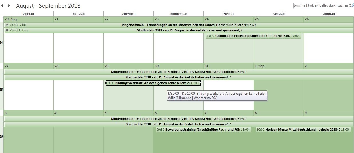 Ansicht im eigenen Programm