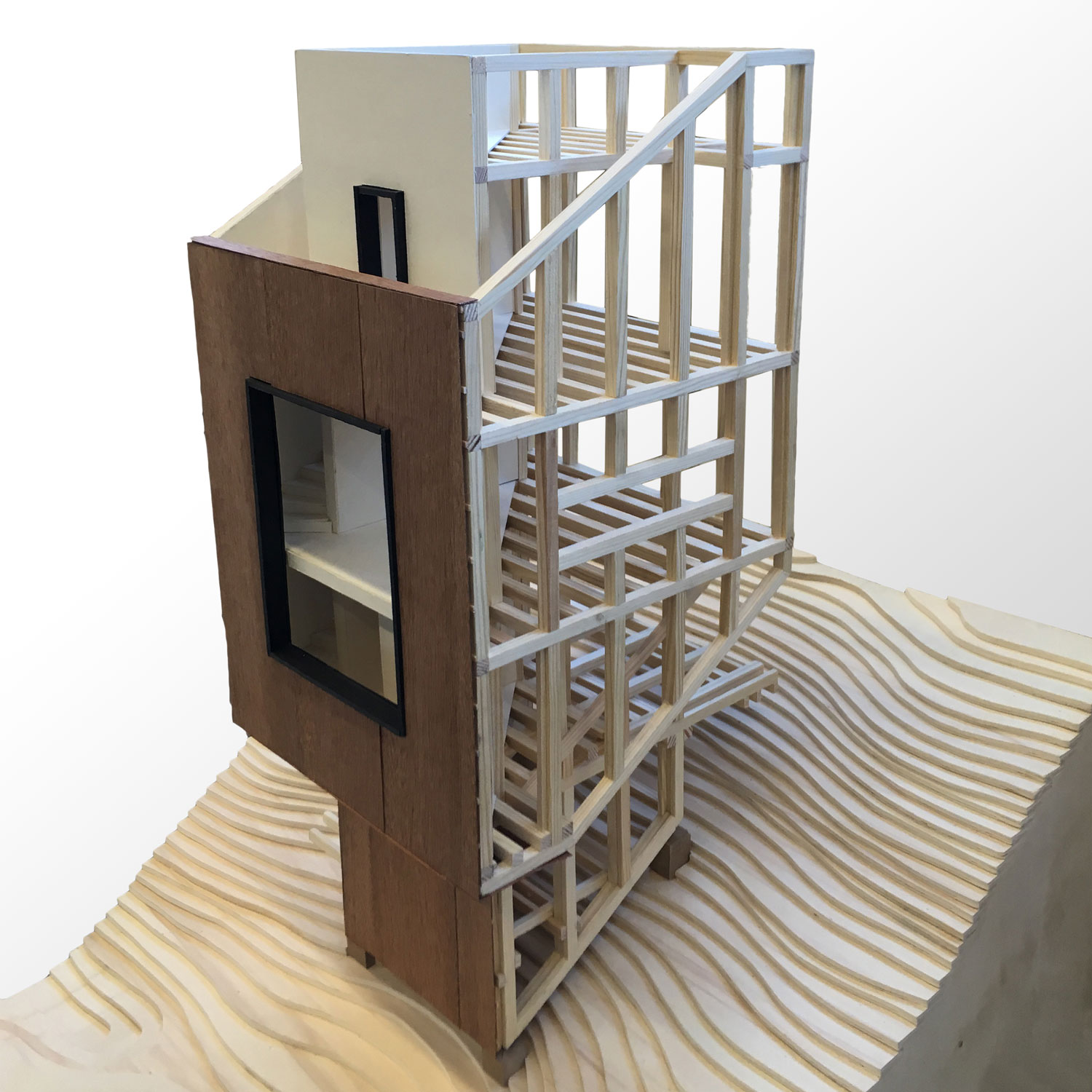 3D Konstruktionsmodell eines Treppenhauses.