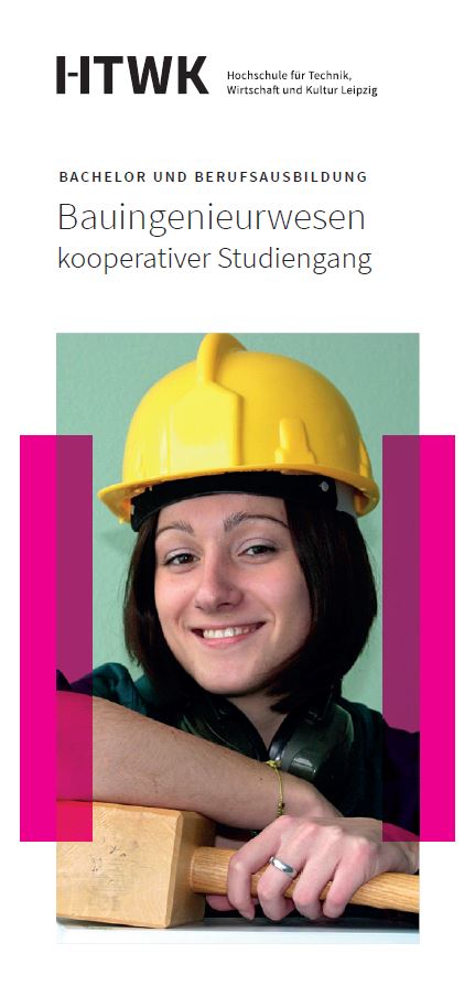 Vorschaubild: Studiengangsflyer Bauingenieurwesen Kooperativer Studiengang, Bachelor und Berufsausbildung