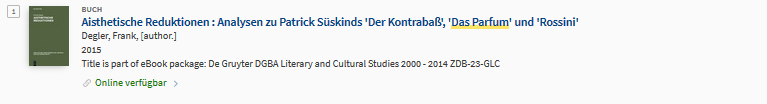 Buch Aisthetische Reduktionen: Analyse zu Patrick Süsskinds 'Der Kontrabass', 'Das Parfum' und 'Rossini'