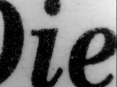 Abbildung eines Druckmusters mit den Buchstaben DIE