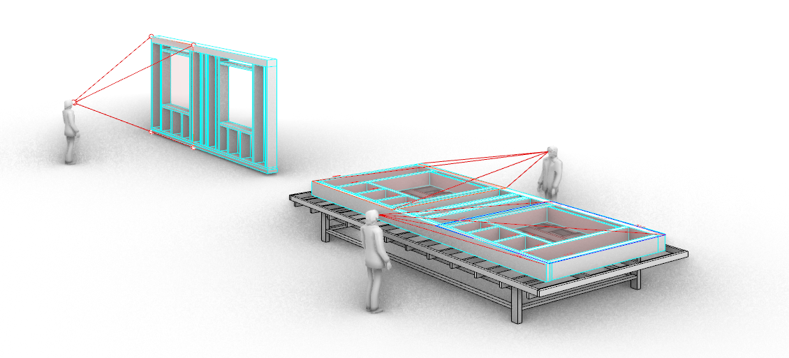 Datenbrillen projizieren Planinhalte passgenau auf das Werkstück (Bild: FLEX@HTWK Leipzig, Felix Schmidt-Kleespies)